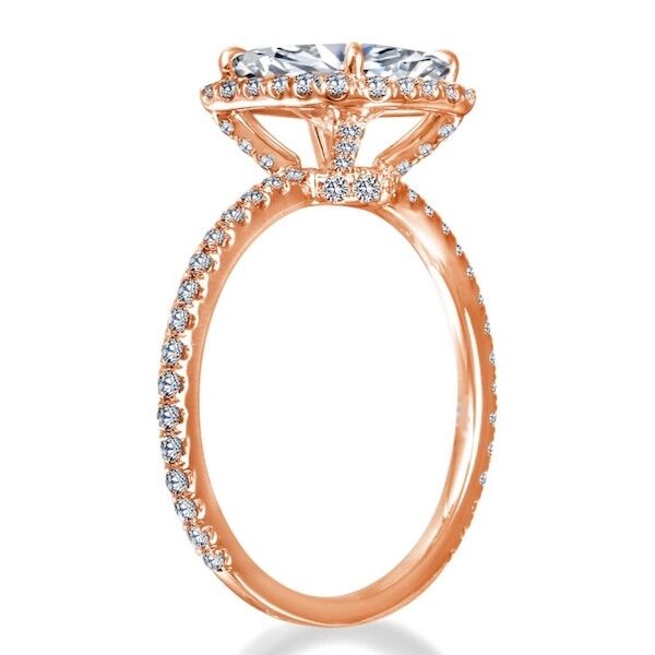 Halo Cushion Cut Diamond Engagement Ring In Rose Gold The Go To with Halo (0.53 ct. tw.)