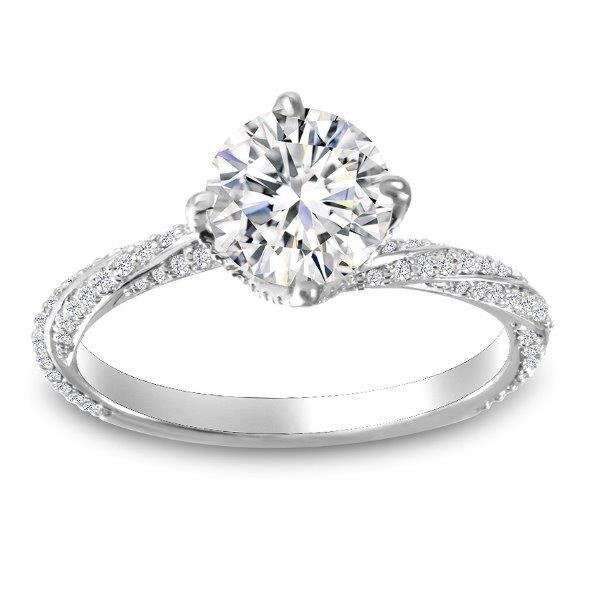 Pave Round Cut Diamond Engagement Ring Cyclone (0.39 ct. tw.)