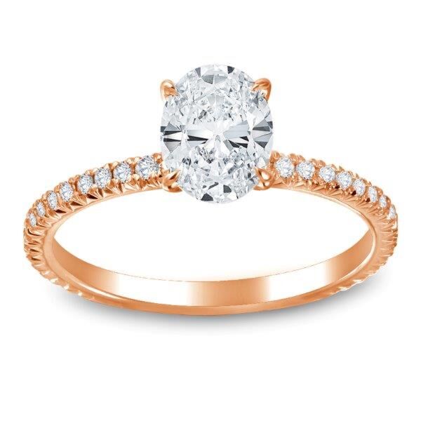 Pave Oval Cut Diamond Engagement Ring In Rose Gold The Go To (0.22 ct. tw.)