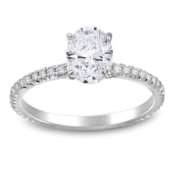Pave Oval Cut Diamond Engagement Ring In White Gold The Go To (0.22 ct. tw.)