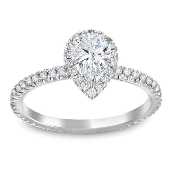 Halo Pear Cut Diamond Engagement Ring Uplift (0.33 ct. tw.)