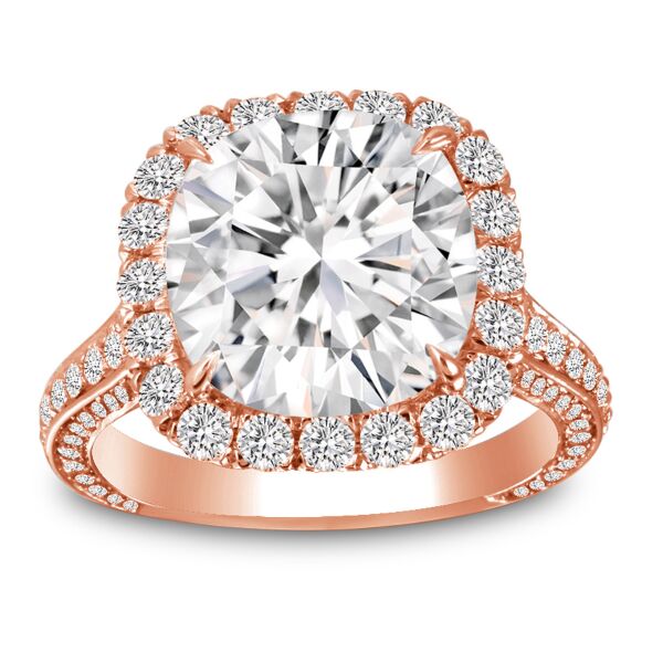 Halo Round Cut Diamond Engagement Ring In Rose Gold Movie Star (1.52 ct. tw.)
