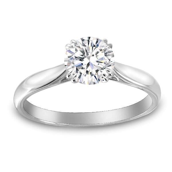 0.18-Carat Round Diamond  set in Solitaire Double Prong