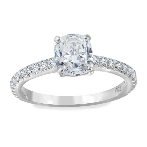 Pave Cushion Cut Diamond Engagement Ring Purified (0.44 ct. tw.)