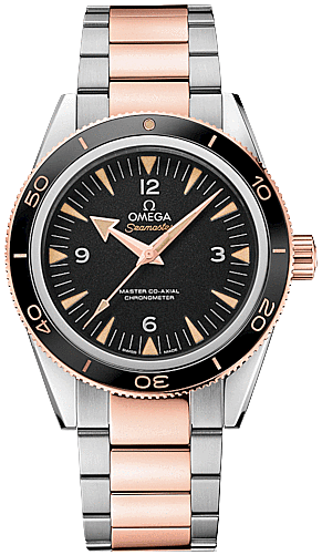 Seamaster 300 Automatic Black Dial Stainless Steel and 18kt Rose Gold Men's Watch