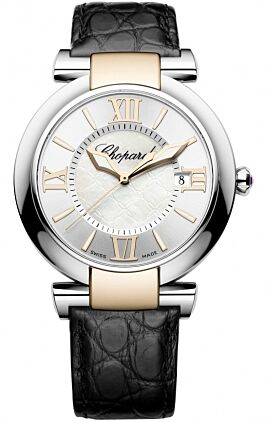 Imperiale Silver Dial Steel and Rose Gold Case Leather Ladies Watch