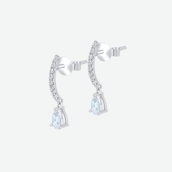 Pear Drop Diamond Earrings with Pave Setting 