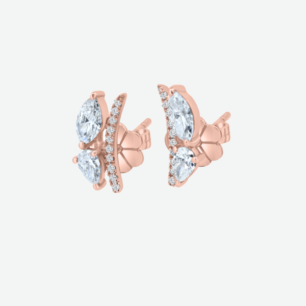 Marquise and Pear Cocktail Earrings with Pave Accent in 18k Gold (cctw 1.22) 