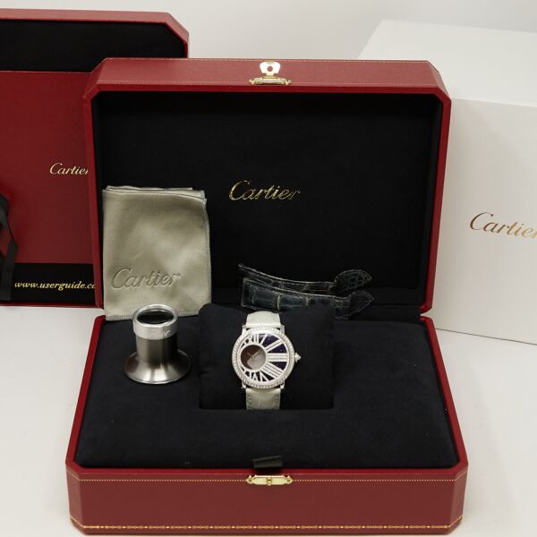 Cartier Pre-Owned Rotonde de Cartier White Gold Boutique Edition Diamond Bezel and Dial [Complete Set] HPI01197