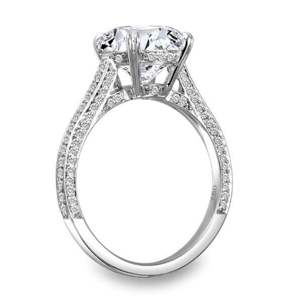 Pave Round Cut Diamond Engagement Ring In White Gold 3D Diamond II (0.51 ct. tw.)