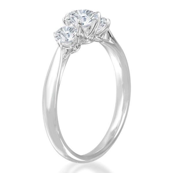 Solitaire 3-Stone 6-Prong Round Cut Diamond Engagement Ring In White Gold (0.34 ct. tw.)