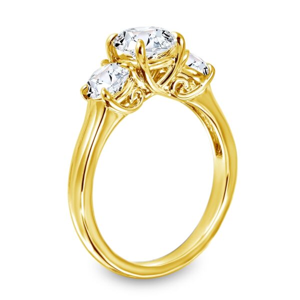 Solitaire 3-Stone 4-Prong Diamond Engagement Ring In Yellow Gold (1 ct. tw.) 