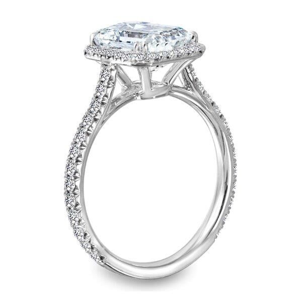 Halo Emerald Cut Diamond Engagement Ring In White Gold Class Act (0.56 ct. tw.)