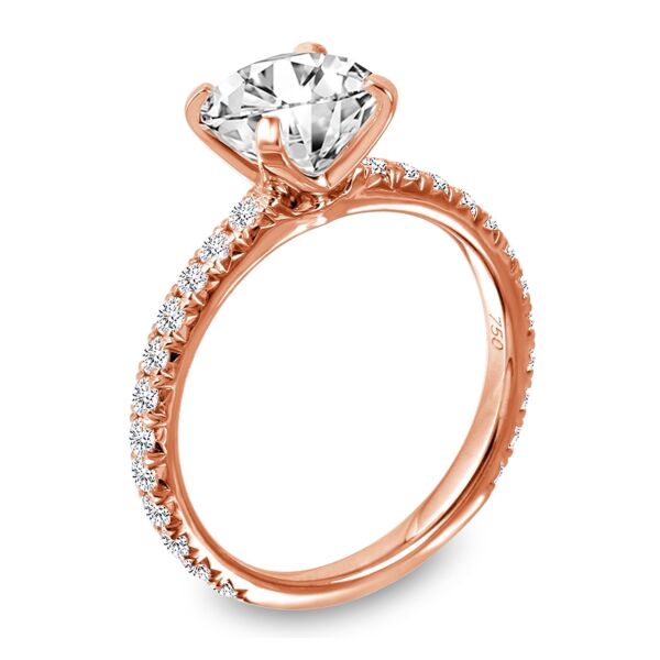 Pave Round Cut Diamond Engagement Ring In Rose Gold The Tipping Point (0.48 ct. tw.)