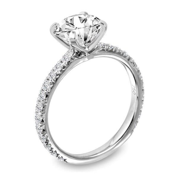Pave Round Cut Diamond Engagement Ring In White Gold The Tipping Point (0.48 ct. tw.)
