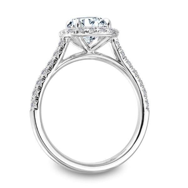 Halo Cushion Cut Diamond Engagement Ring In White Gold Cathedral Bridge (0.16 ct. tw.)