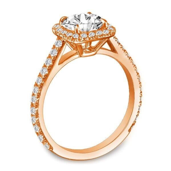 Halo Round Cut Diamond Engagement Ring In Rose Gold Watch Me Shine (0.54 ct. tw.)