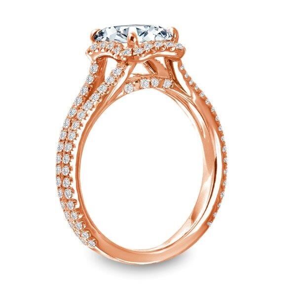 Halo Emerald Cut Diamond Engagement Ring In Rose Gold Converge (0.52 ct. tw.)