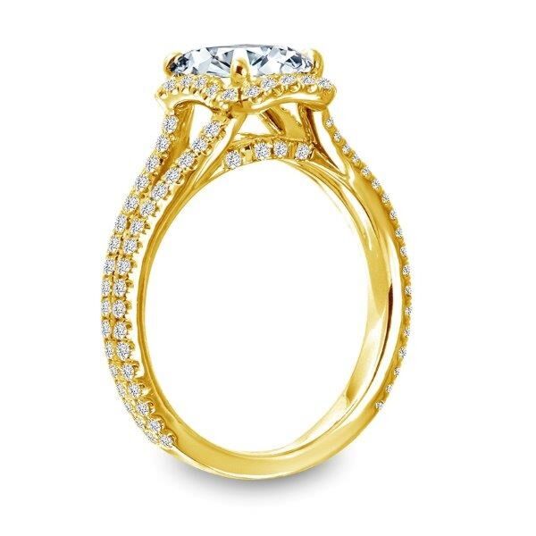 Halo Emerald Cut Diamond Engagement Ring In Yellow Gold Converge (0.52 ct. tw.)