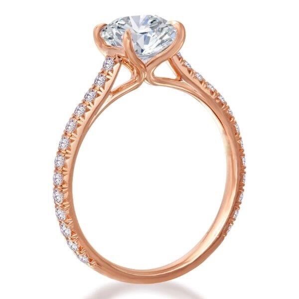Pave Cushion Cut Diamond Engagement Ring In Rose Gold Tulip (0.38 ct. tw.)