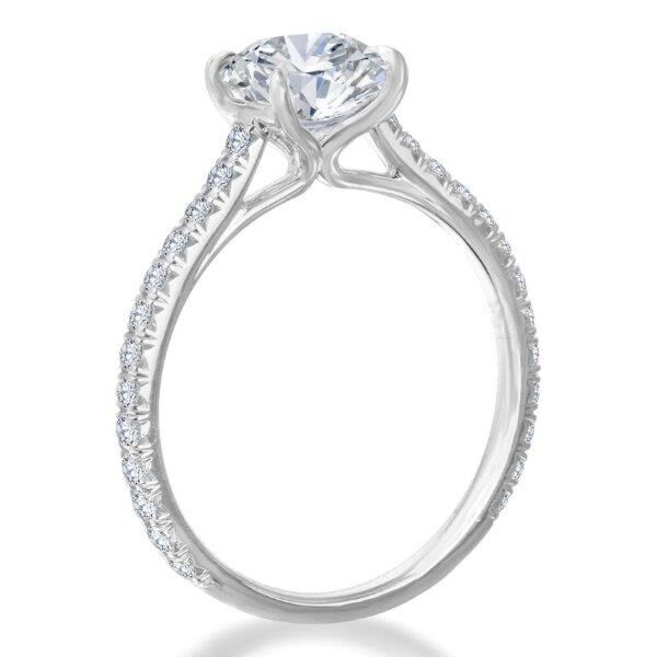 Pave Cushion Cut Diamond Engagement Ring Tulip (0.38 ct. tw.)