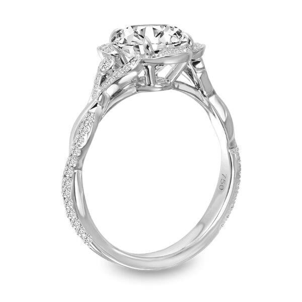 Halo Round Cut Diamond Engagement Ring In White Gold Waltz (0.3 ct. tw.)