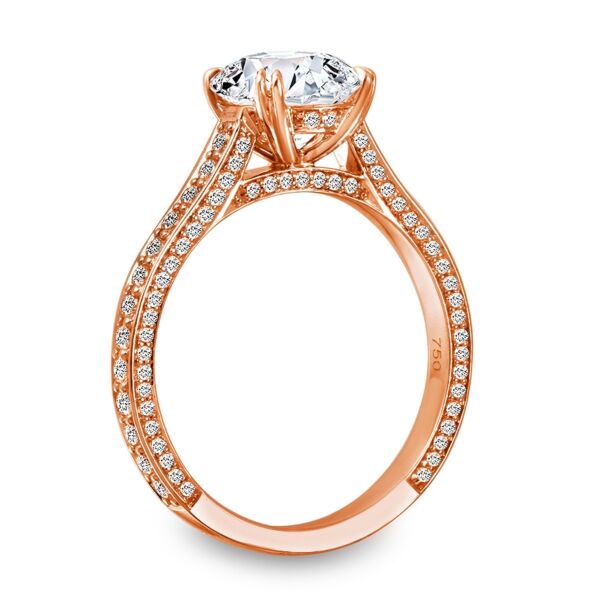 Pave Round Cut Diamond Engagement Ring In Rose Gold VYM (0.67 ct. tw.)