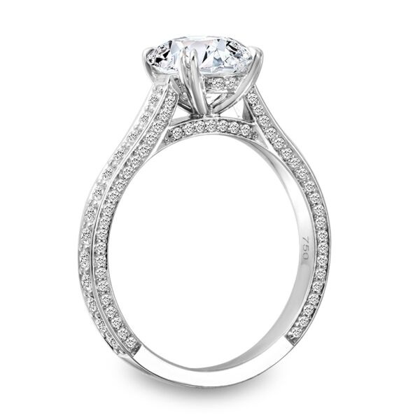 Pave Round Cut Diamond Engagement Ring In White Gold VYM (0.67 ct. tw.)