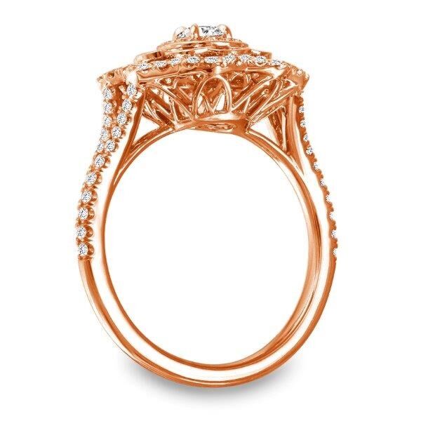 Halo Round Cut Diamond Engagement Ring In Rose Gold Vintage Flair II (0.34 ct. tw.)