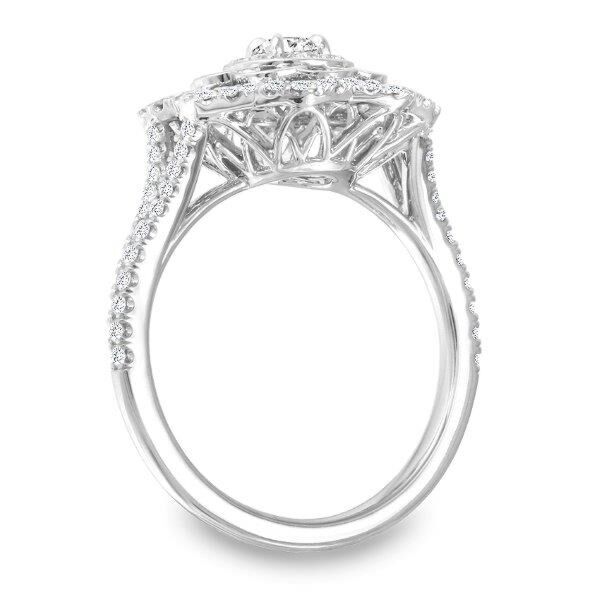 Halo Round Cut Diamond Engagement Ring In White Gold Vintage Flair II (0.34 ct. tw.)