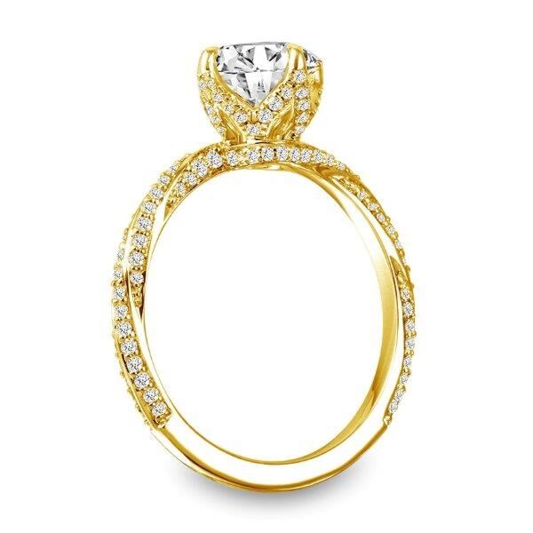 Pave Round Cut Diamond Engagement In Yellow Gold Ring Cyclone (0.39 ct. tw.)