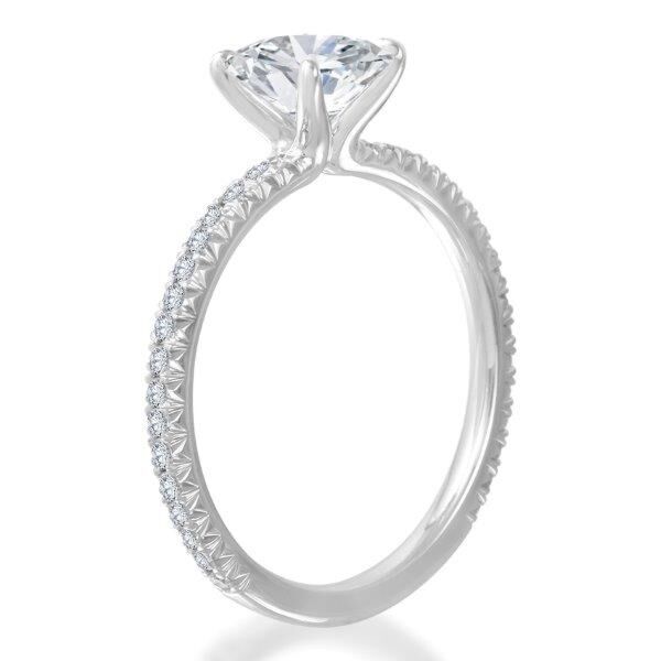Pave Oval Cut Diamond Engagement Ring In White Gold The Go To (0.22 ct. tw.)