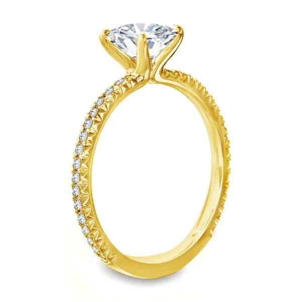 Pave Oval Cut Diamond Engagement Ring In Yellow Gold The Go To (0.22 ct. tw.)