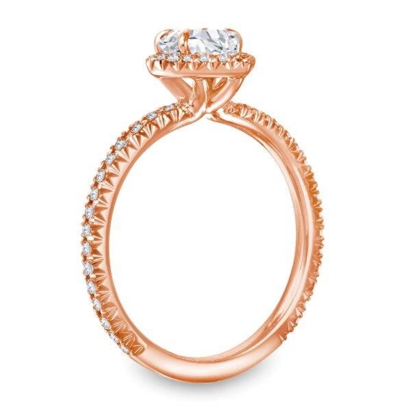 Halo Pear Cut Diamond Engagement Ring In Rose Gold Uplift (0.33 ct. tw.)