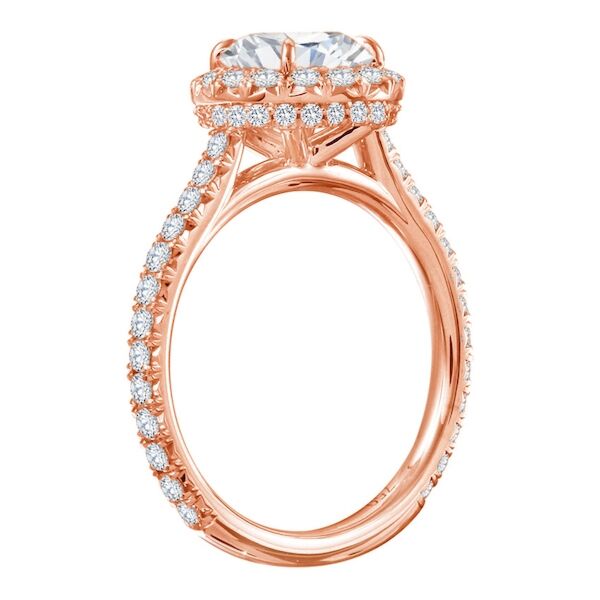 Halo Round Cut Diamond Engagement Ring In Rose Gold The Multiple (0.83 ct. tw.)