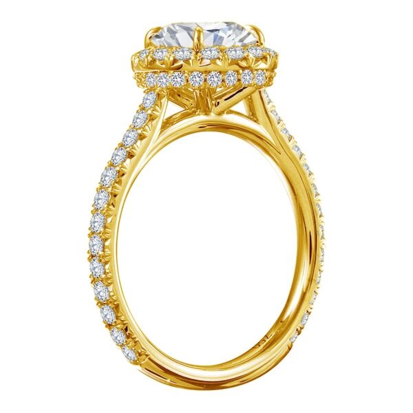 Halo Round Cut Diamond Engagement Ring In Yellow Gold The Multiple (0.83 ct. tw.)