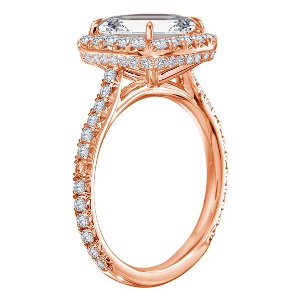 Halo Cushion Cut Diamond Engagement Ring In Rose Gold The Multiple II (0.94 ct. tw.)