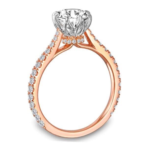  Pave Round Cut Diamond Engagement Ring In Rose Gold Tied Down 8-Prong (0.4 ct. tw.)