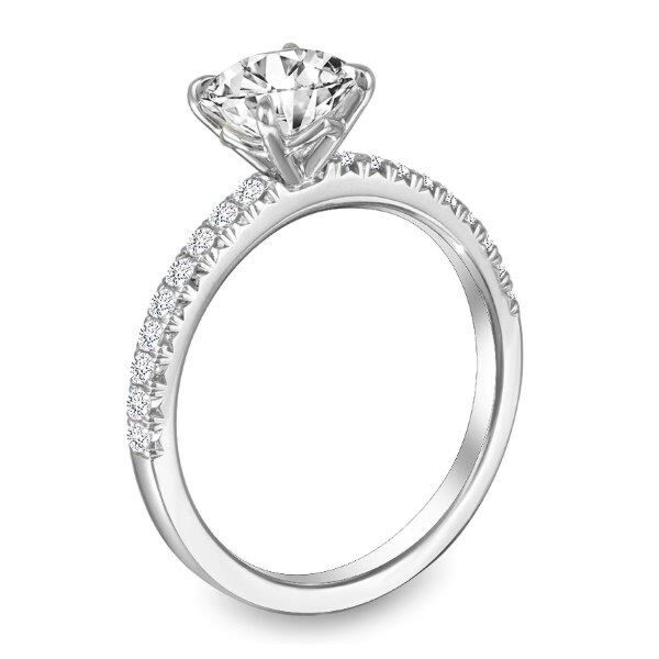 Pave Round Cut Diamond Engagement Ring In White Gold The Tipping Point II (0.25 ct. tw.)