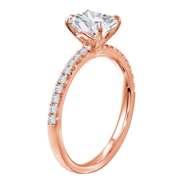 Pave Cushion Cut Diamond Engagement Ring In Rose Gold The Tipping Point III (0.23 ct. tw.)