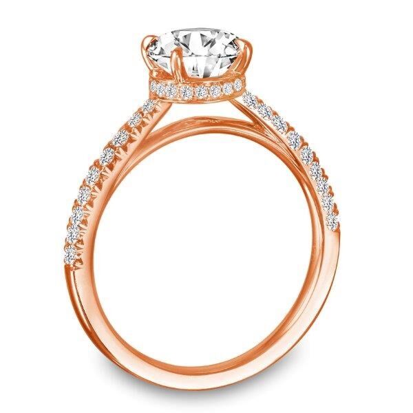 Pave Round Cut Diamond Engagement Ring In Rose Gold Bridge (0.25 ct. tw.)