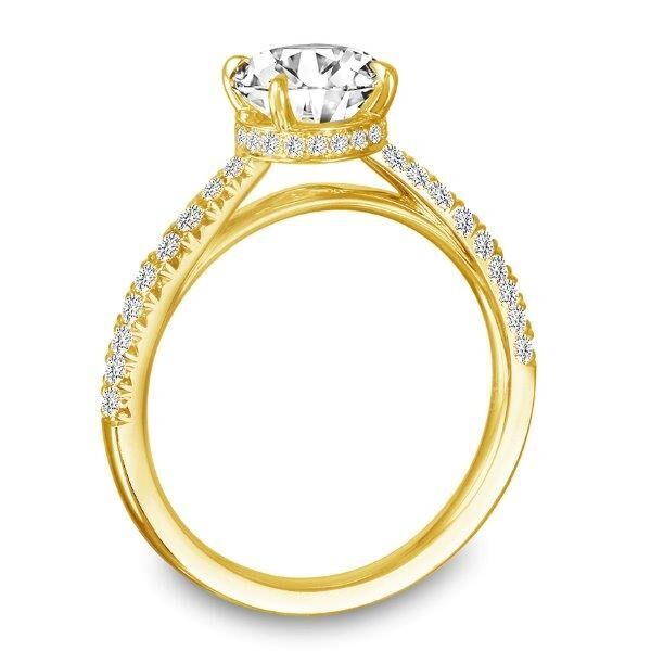 Pave Round Cut Diamond Engagement Ring In Yellow Gold Bridge (0.25 ct. tw.)