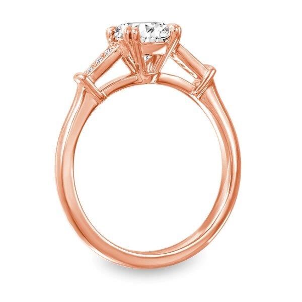 Pave Round Cut Diamond Engagement In Rose Gold Ring Cupid's Arrow III (0.08 ct. tw.)