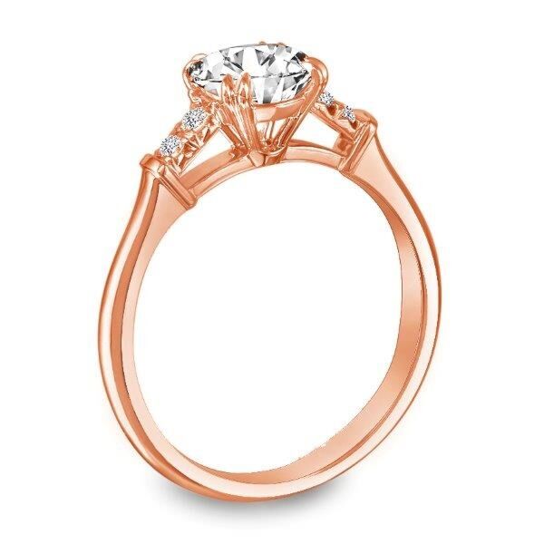 Pave Round Cut Diamond Engagement Ring In Rose Gold Cupid's Arrow (0.1 ct. tw.)