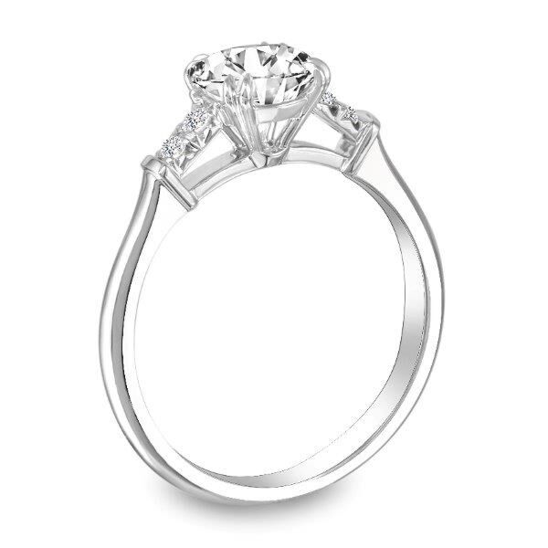 Pave Round Cut Diamond Engagement Ring In White Gold Cupid's Arrow (0.1 ct. tw.)