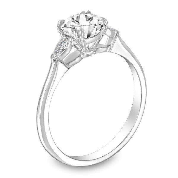 Pave Round Cut Diamond Engagement Ring In White Gold Cupid's Arrow II (0.05 ct. tw.)
