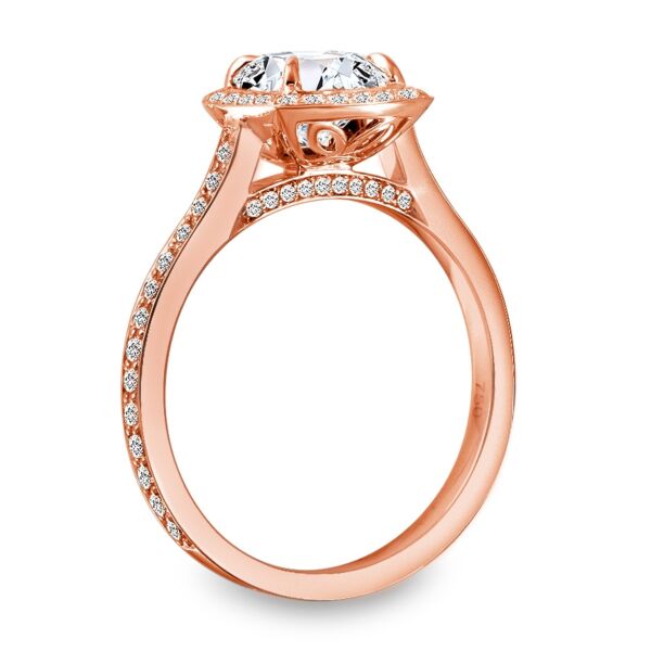 Halo Round Cut Diamond Engagement Ring In Rose Gold The Details (0.51 ct. tw.)