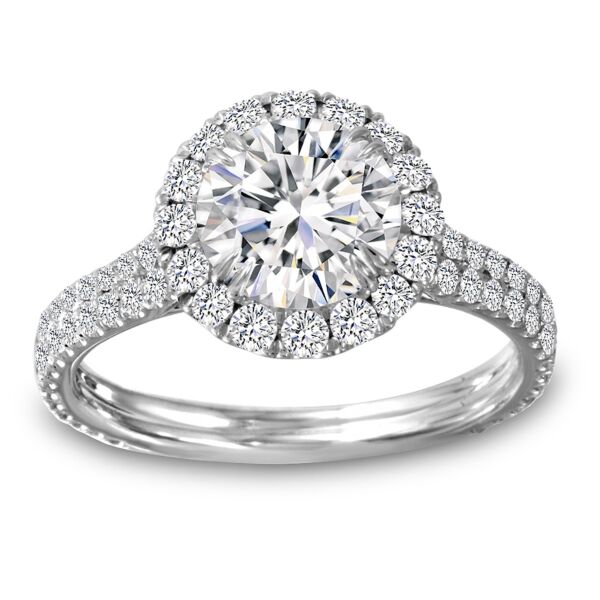 Halo Round Cut Diamond Engagement Ring Double Down Slim (0.78 ct. tw.)