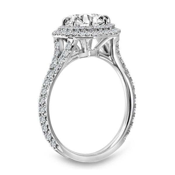 Double Halo Round Cut Diamond Engagement Ring Merging (0.68 ct. tw.)