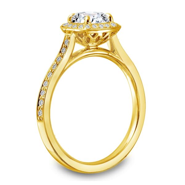 Halo Round Cut Diamond Engagement Ring In Yellow Gold Behind the Scenes (0.33 ct. tw.)